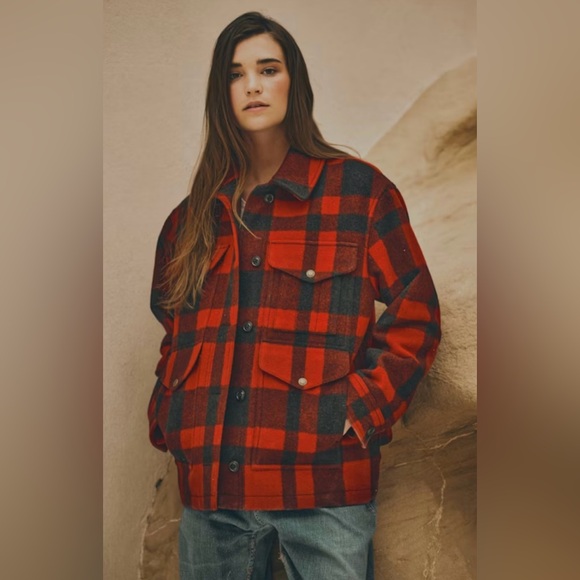 Filson women’s Mackinaw Wool Cruiser Jacket Size M Otter Green Ltd Edition Plaid - Picture 4 of 4